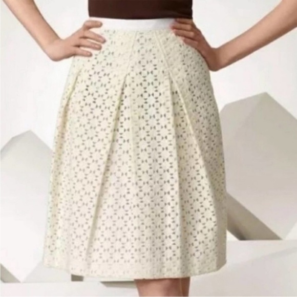 Tory Burch Dresses & Skirts - Tory Burch Haylie Eyelet Lace Cotton Midi Skirt Cream Size 6